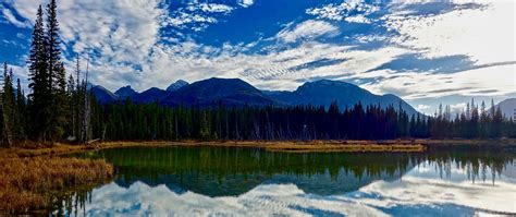 Download Wallpaper 2560x1080 Lake Mountains Clouds Reflection Dual