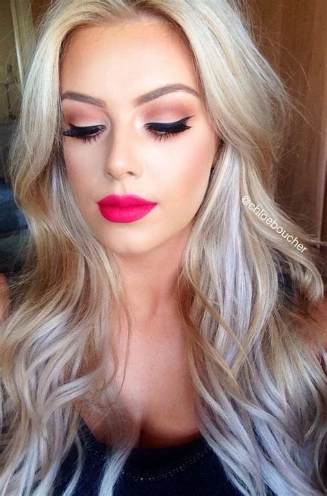 Pin By Alexis Williams On Makeup Pink Lipstick Makeup Makeup For Blondes Wedding Makeup Looks