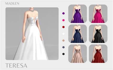 Madlen — Madlen Teresa Dress Gorgeous Satin Gown Ideal For Sims 4