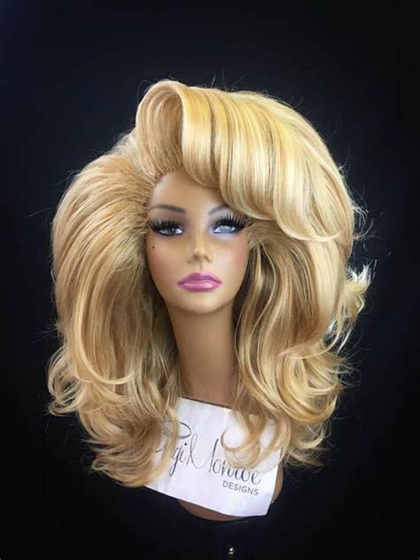 Buxom Large Styled Wig For Drag Queens Theater Burlesque In Golden
