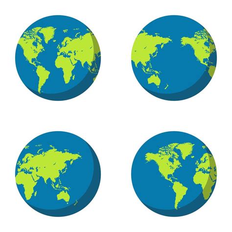 Earth Globe Set Vector Art At Vecteezy