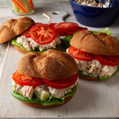 Barbecued Chicken Salad Sandwiches Recipe Taste Of Home