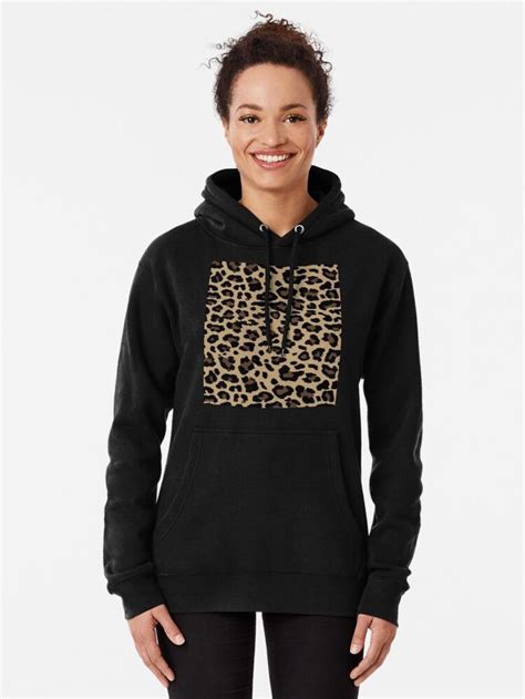 Leopard Print Pattern Bohemian Design Pullover Hoodie By