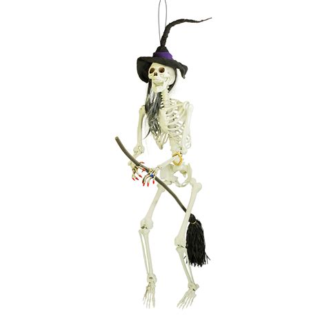 Halloween Haunter 6ft Hanging Scary Skeleton Wicked Witch Flying
