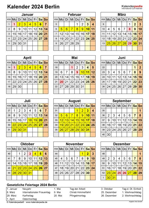 Kalender 2024 Berlin Ferien Feiertage Word Vorlagen - vrogue.co