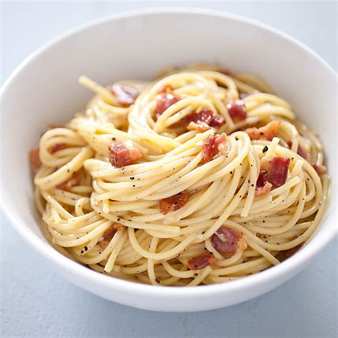Spaghetti carbonara, one of the most famous pasta recipes of roman cuisine, made only with 5 simple ingredients: Foolproof Spaghetti Carbonara Recipe - Cook's Illustrated