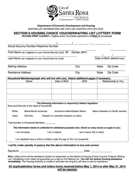 Printable Section 8 Forms Printable Forms Free Online