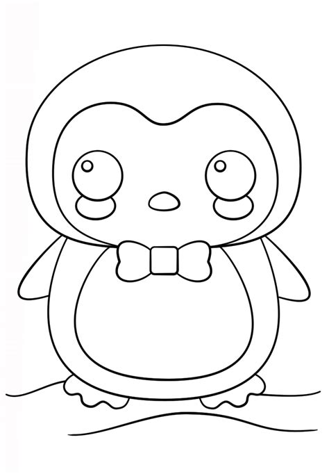 Little Cute Penguin Coloring Page Free Printable
