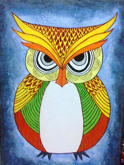 Abstract Acrylic Owl Paintings Bing Images Materas