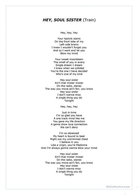 Below you can read the song lyrics of hey, soul sister by train, found in album save me san francisco released by train in 2009. 301 Moved Permanently