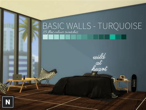 The Sims Resource Netsims Basic Walls Turquoise