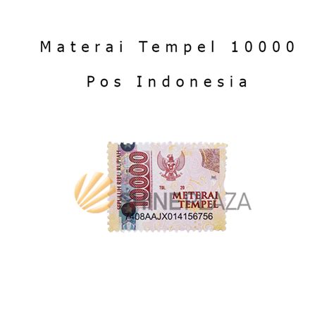 Materai 10000 Original Pos Indonesia Lazada Indonesia