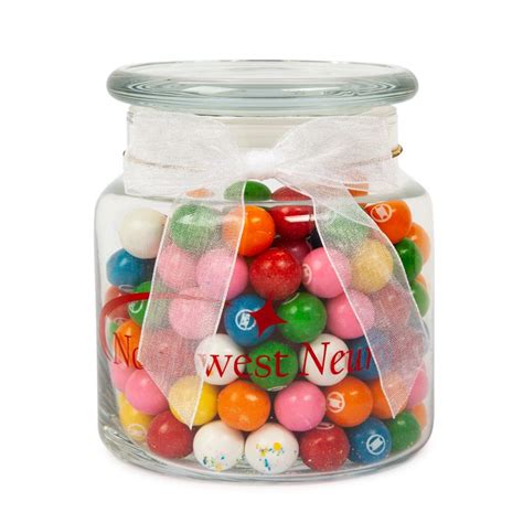 Nc Custom 22oz Glass Jar Rainbow Bubble Gum Supplied By Chocolate Inn
