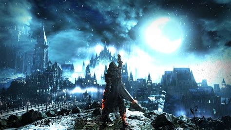 Dark Souls Sword Warrior Hand Up During Night Moon Hd Games Wallpapers