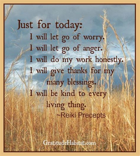 Just For Today Reiki Precepts T Gratitude At