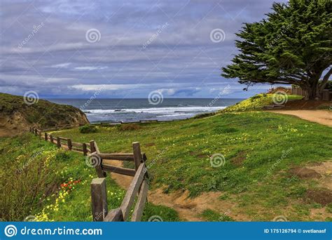 Path Leading To The Pacific Ocean In Northern California Over A Hill