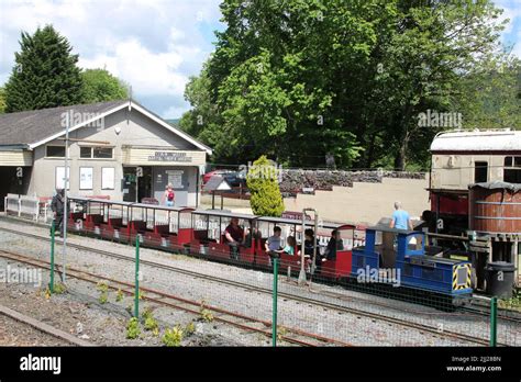 Narrow Gauge Model Train With Passengers At Conwy Valley Railway Museum