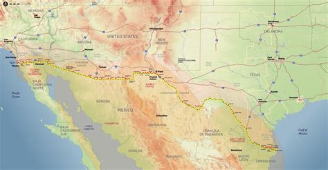 Map Of Us Mexico Border Map