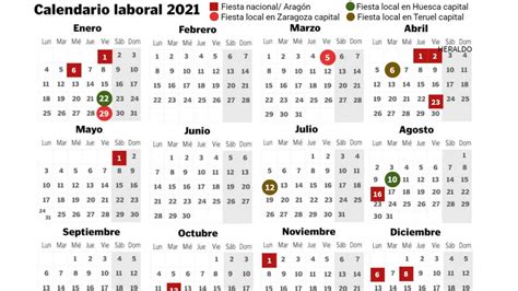 Calendario Laboral En Zaragoza Todos Los Festivos Y Puentes De La