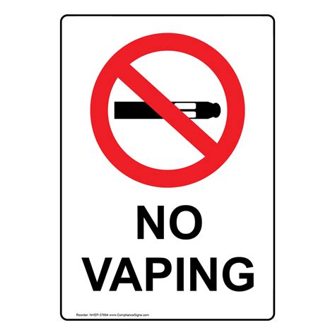 Vertical Sign No Smoking No Vaping