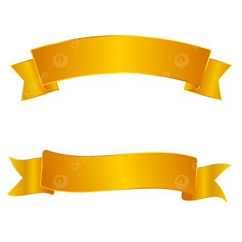 Golden Ribbon Vector Transparent Gold Ribbon Banner Gold Ribbon Text