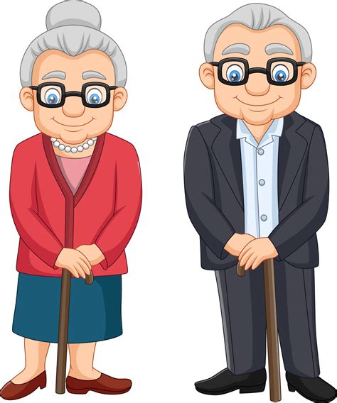 Cartoon Elderly Couple Isolated On White Background 5151716 Vector Art