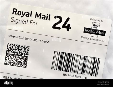 Royal Mail Signed For Delivery Label Stock Photo Alamy