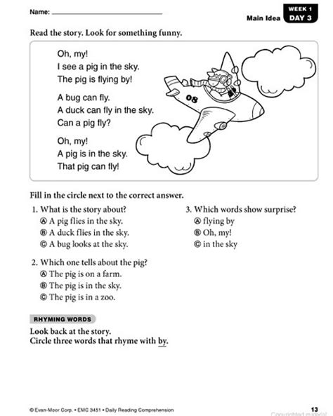 English Comprehension For Grade 1 Pdf Easy Worksheet