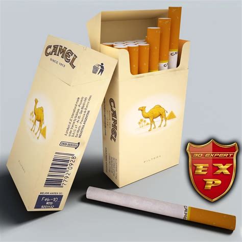 Natural american spirits are around $5.30 and the unfiltered ones are as long as a normal cigarette, where as the camels are shorter than a normal cigarette as if you filter was just torn off. camel pack cigarettes 3d model