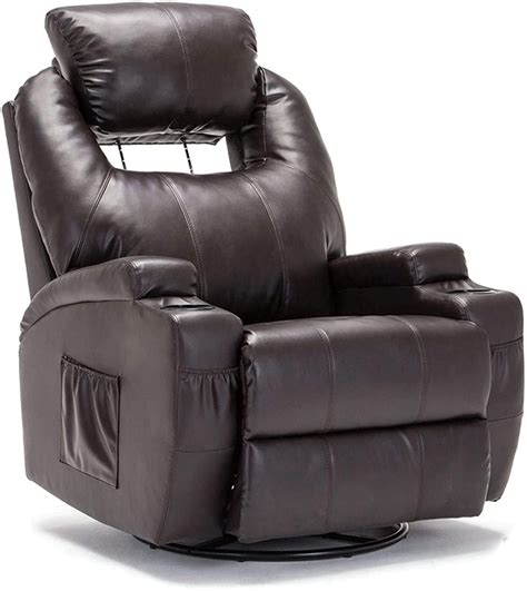 massage recliner chair bonded leather heated reclining rocker lounge sofa chair w cup holder