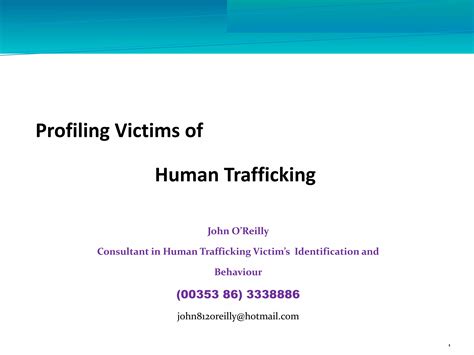 John o'reily (ireland) @profiling victims of human trafficking stop