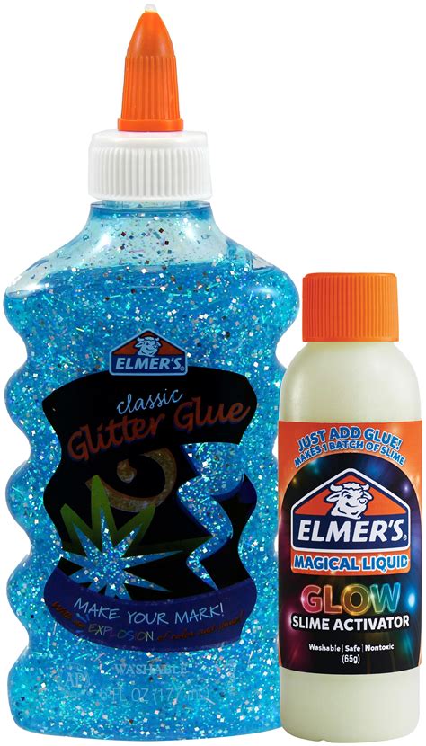 Elmers Glitter Glue With Glow In The Dark Magic Liquid Bndl