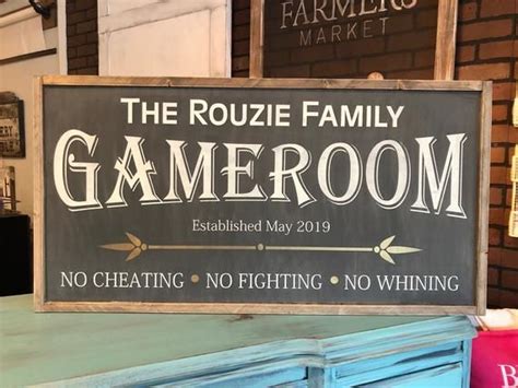 Gameroom Rules Wood Sign 12 X 24 Etsy Game Room Game Room Signs