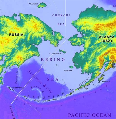 Bering Sea Physical Map