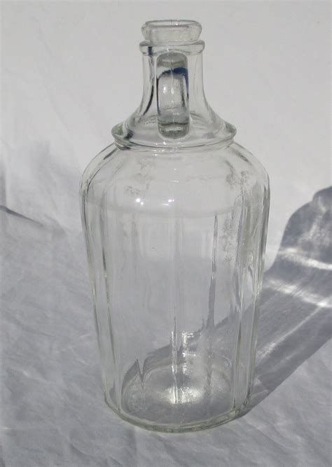Vintage Glass Jug With Finger Handle Early 1900s Pint Bottle Etsy