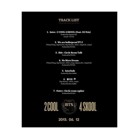 Bts Single Album Vol 1 2 Cool 4 Skool édition Coréenne