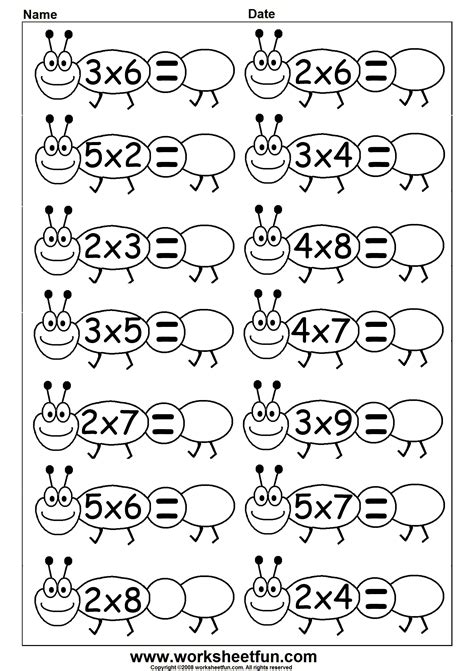 Math Multiplication Worksheets 3 Times Table