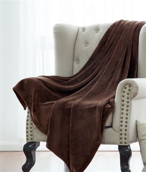 Microlight Plush Solid Fleece Throw Blanket Brown 50 X 60