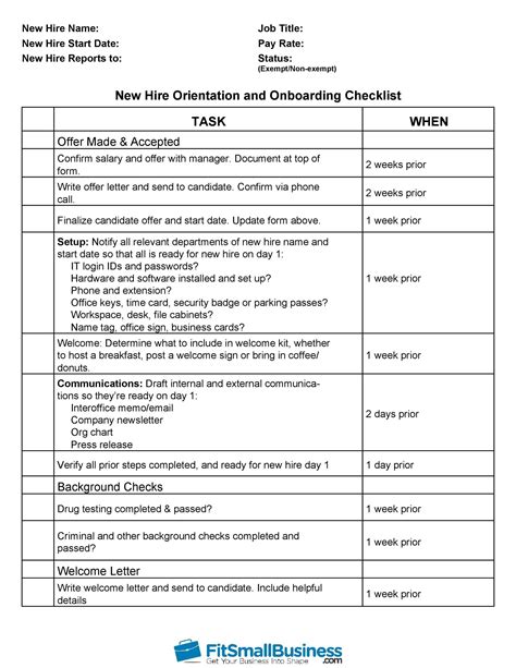 50 Useful New Hire Checklist Templates & Forms ᐅ TemplateLab