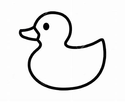 Duck Rubber Drawing Clipart Easy Outline Simple