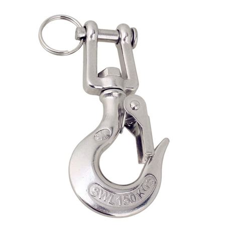 AOWISH Stainless Steel Clevis Slip Hook With Latch American Type Jaw Swivel Eye