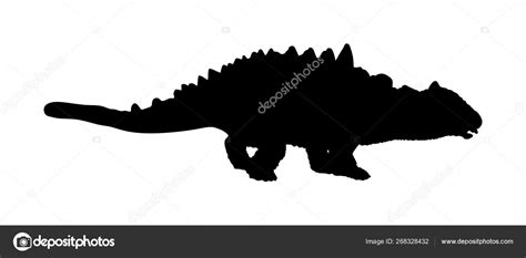 Ankylosaurus Vector Silhouette Isolated On White Background Dinosaurs