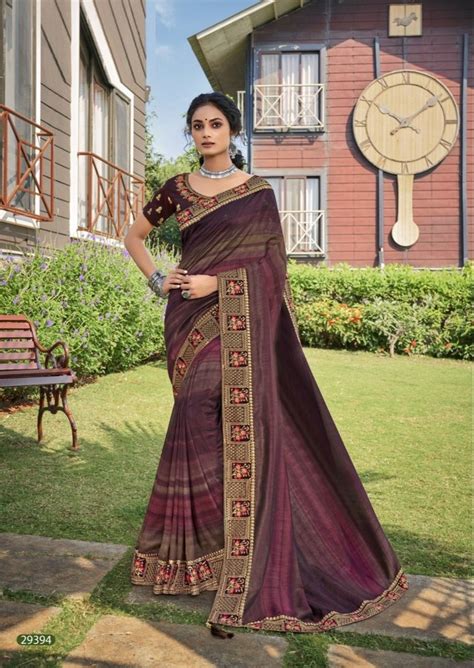 Women Designer Embroidery Border Saree By Vallabhi Ganiska Stunning