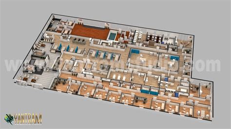 3d Floor Plan Of Mind Blowing Hospital Done Realistic Photograph By