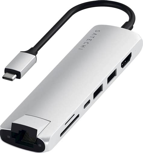 Best Buy Satechi Usb Type C Slim 7 In 1 Multiport Adapter With