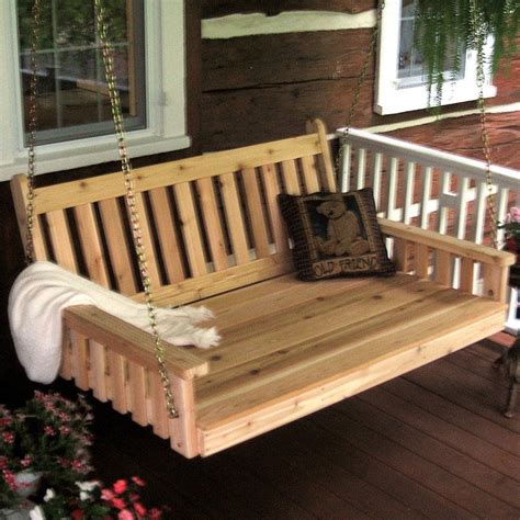 A And L Furniture Traditional English Cedar Swing Bed Cedar Stain Red