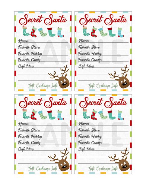 Free Printable Secret Santa Click The Link Below To Download This Candy