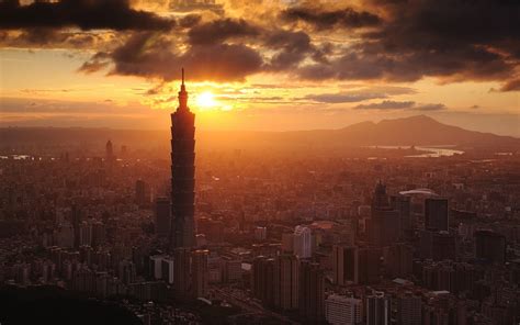 City Cityscape Sunlight Skyscraper Taiwan Taipei Taipei 101 Hd