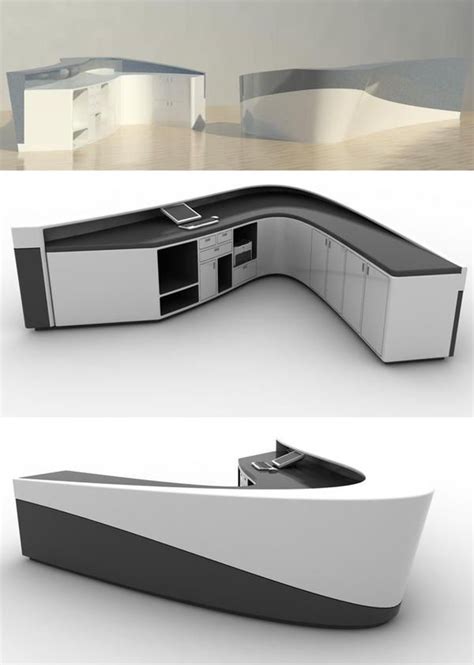 Modern furniture designs, made exclusively for revit projects. Object | Modern Reception Desk | Modern reception desk, Reception desk office furniture ...