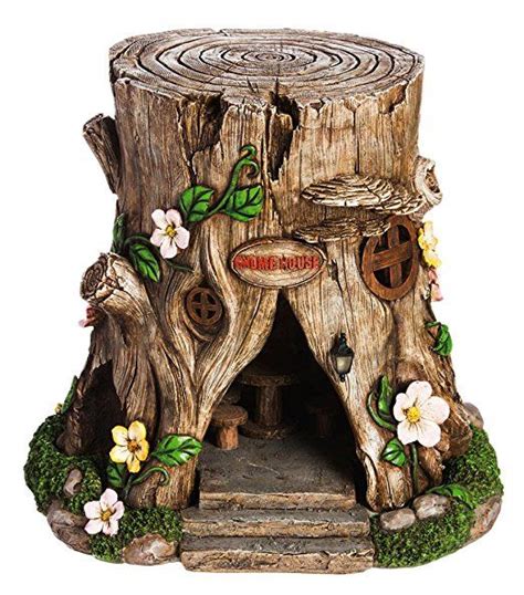 New Creative Tree Stump Lighted Fairy House Clay Fairy House Fairy